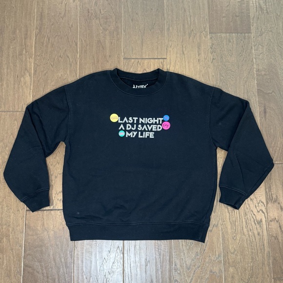 Lyrix Tops - Vintage Rave Crewneck Sweater 80s EDM